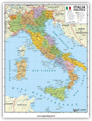 Cartina italia geografica - cartina, a4